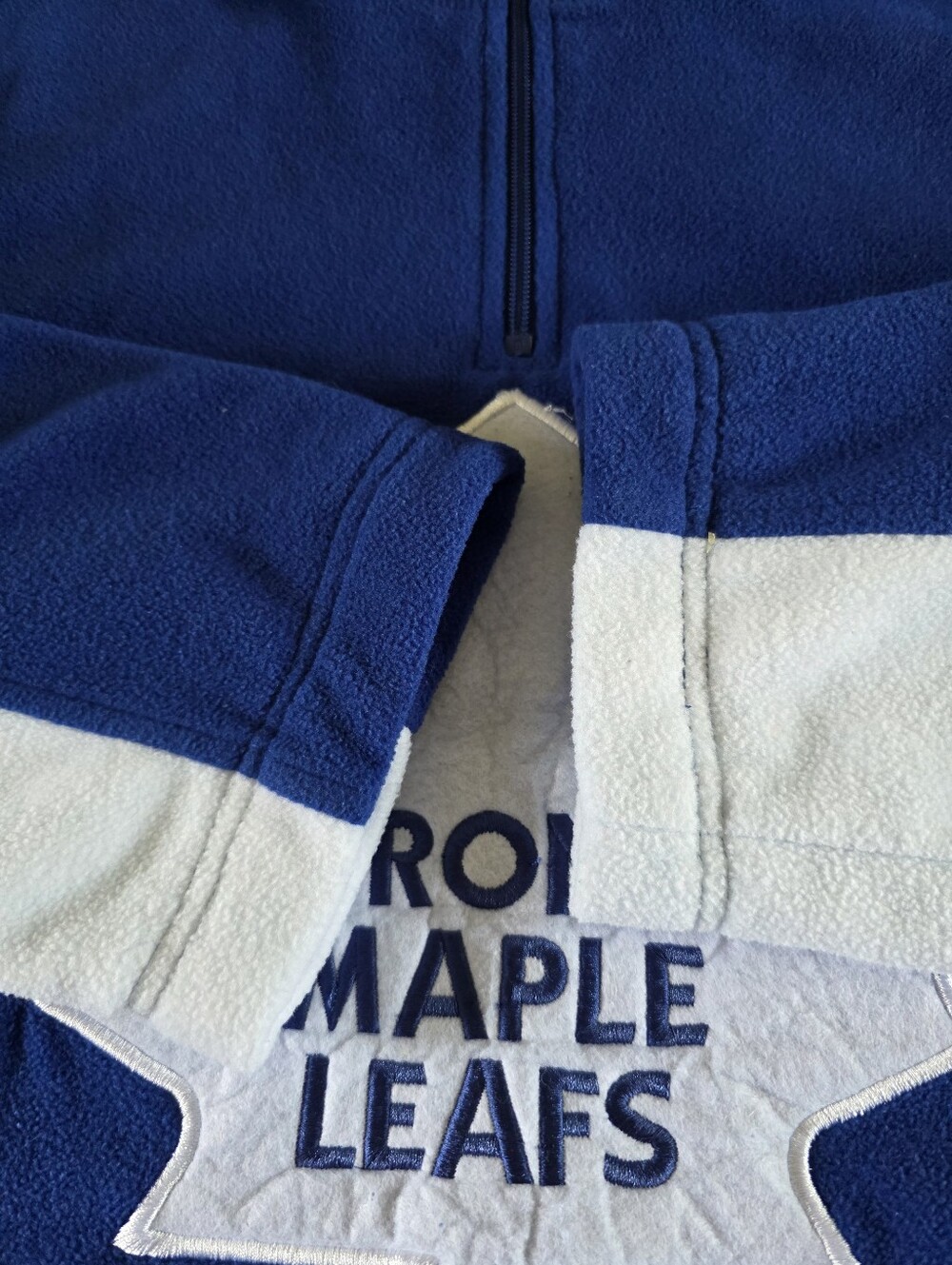 Vintage NHL Hockey Toronto Maple Leafs 1/4 Zip Fleece Sweater Mens Medium - Picture 11 of 11